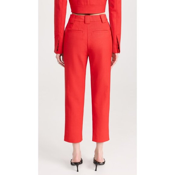 A.L.C. Foster Pants Red Straight Leg Cropped Trousers High Rise SZ 14 NEW $495 - Picture 6 of 10